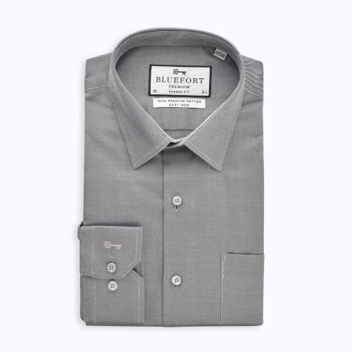 Dark Marron Pinpoint Shirt – Short Sleeved