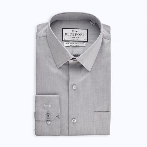 Grey signature twill shirt