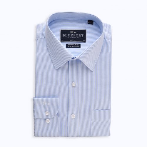 Light blue pinstriped oxford shirt