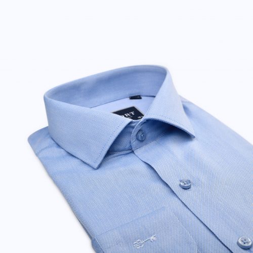 Blue Textured Twill Shirt