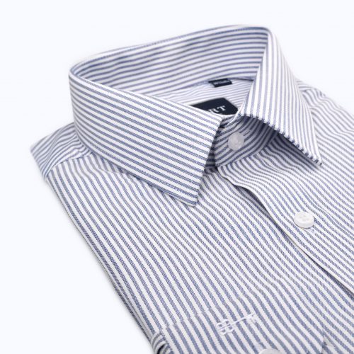 Navy Striped Oxford Shirt