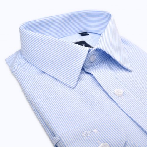 Light Blue Pinstriped Oxford Shirt