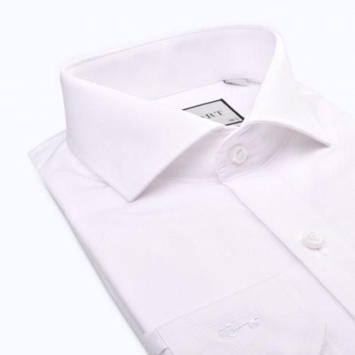 White Zig-Zag Dobby Shirt