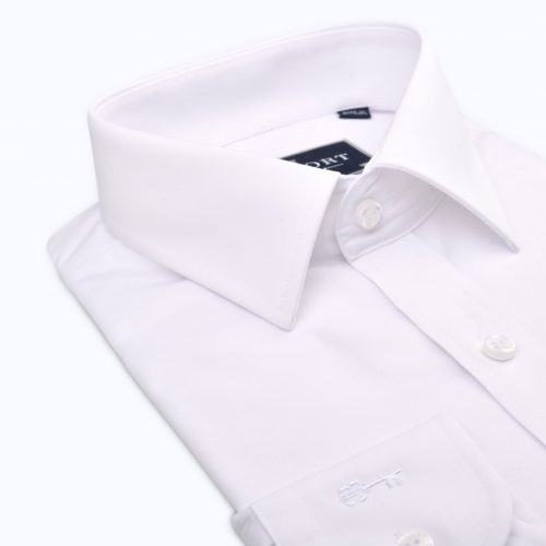 White Pinpoint White Button Shirt