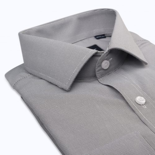 Grey Textured Twill Shirt