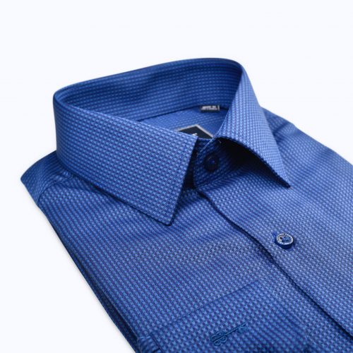 Blue Textured Twill Shirt