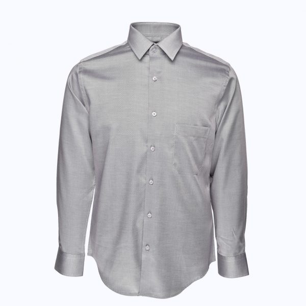 Grey textured twill shirt