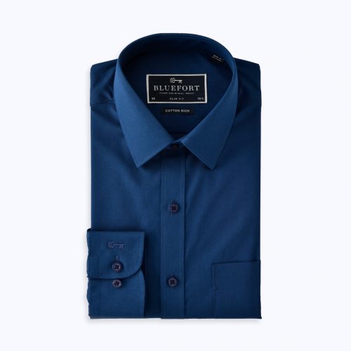 Dark Blue Poplin Shirt