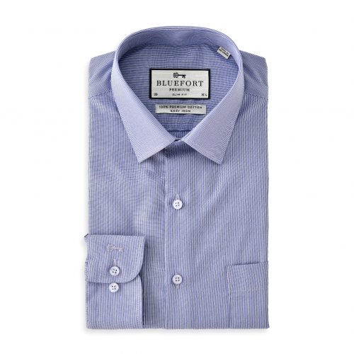 Navy Pinstriped Oxford Shirt