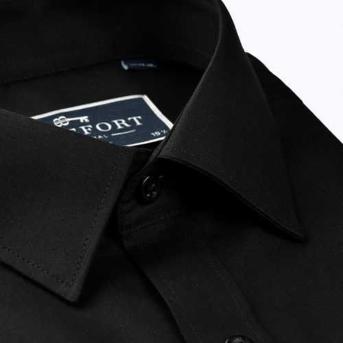 Black Pinpoint Shirt – Short Sleeved