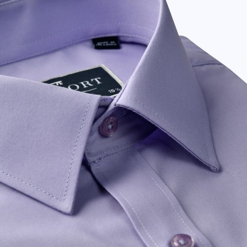 Purple Square Textured Twill Shirt