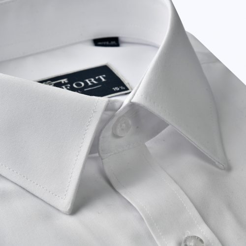 White Pinpoint White Button Shirt – Short Sleeved