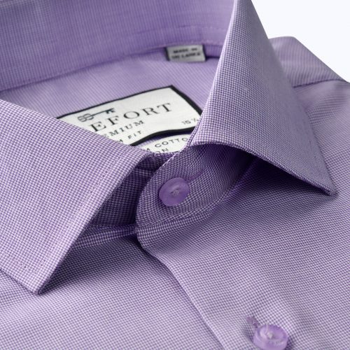 Purple Square Textured Twill Shirt